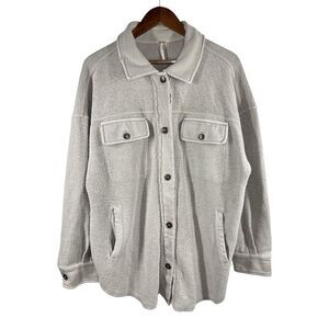 Free People Gray Button-Up Jacket